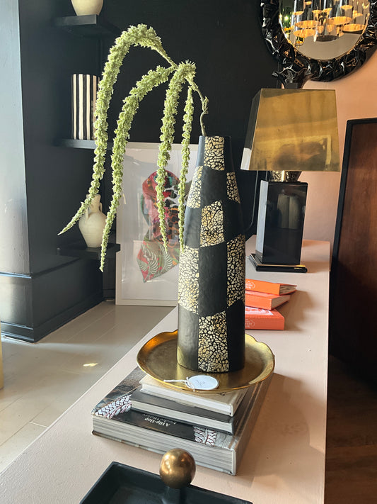 Checkered Marbled Vase