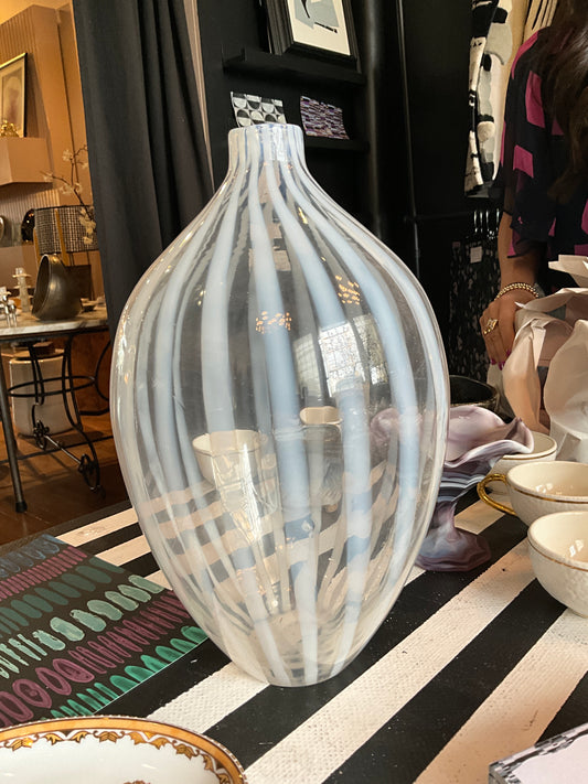 White murano circus vase