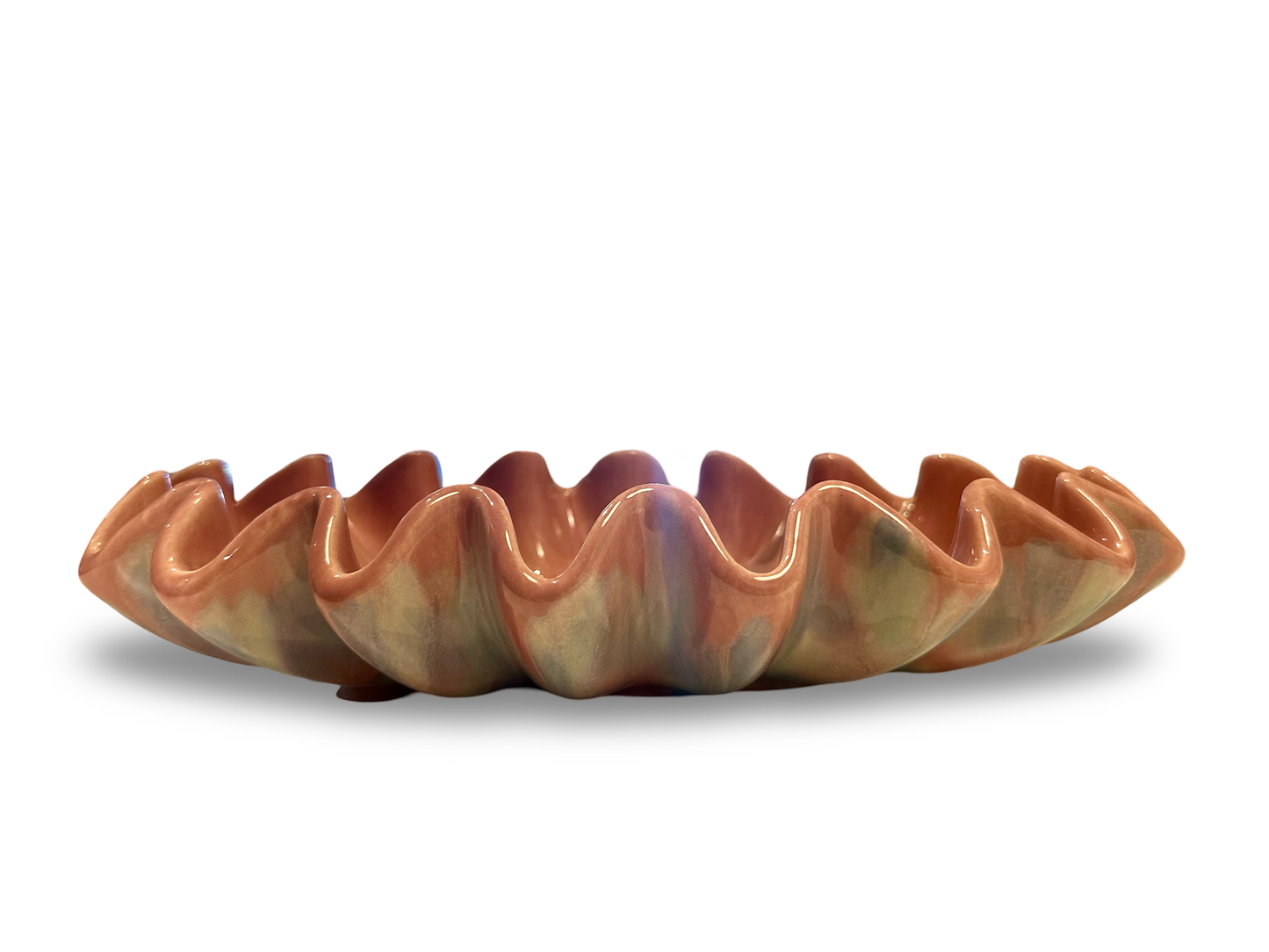 Vintage Pink Ceramic Wave Dish