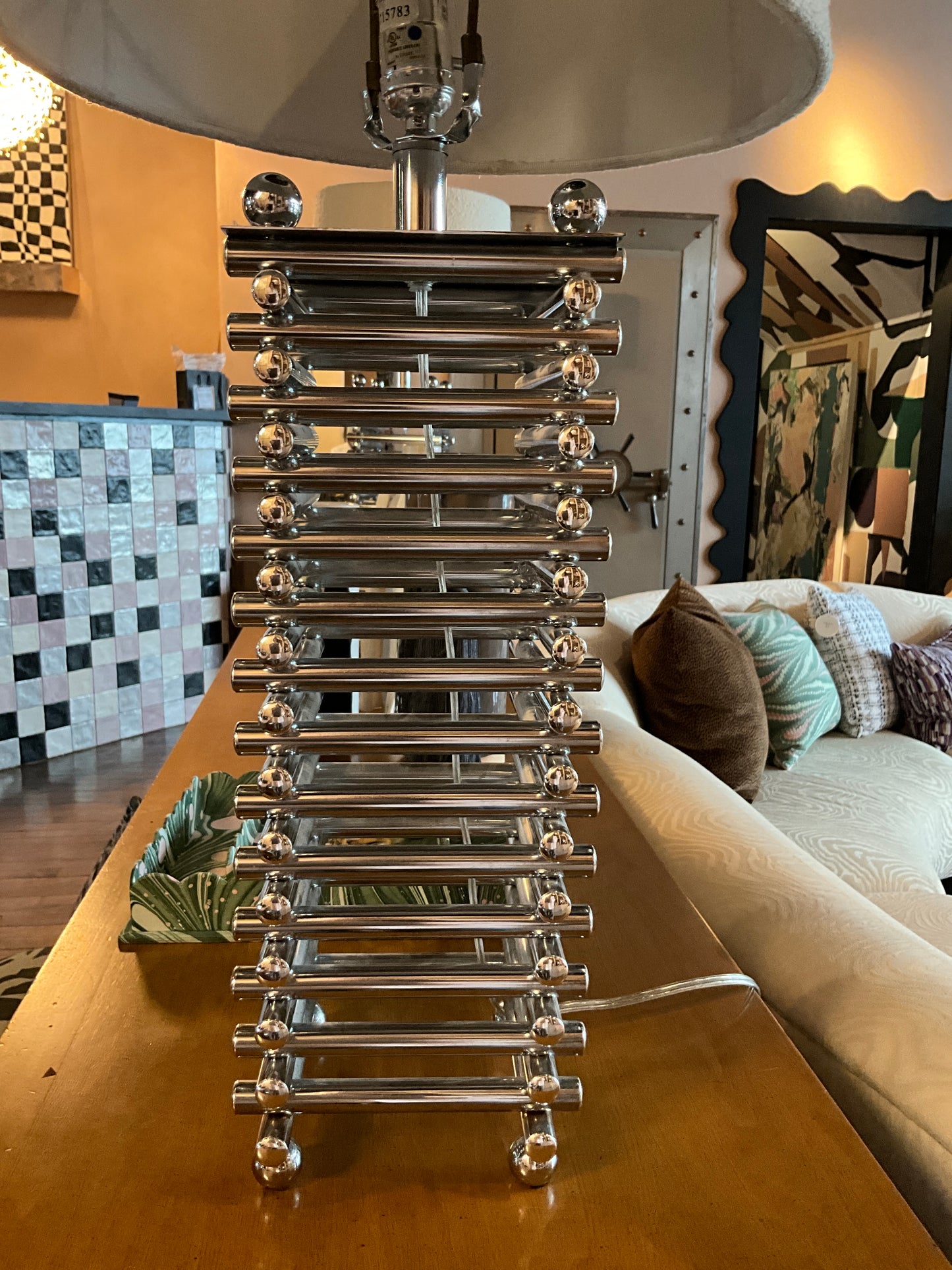 Pair of 70’s Chrome Lamps