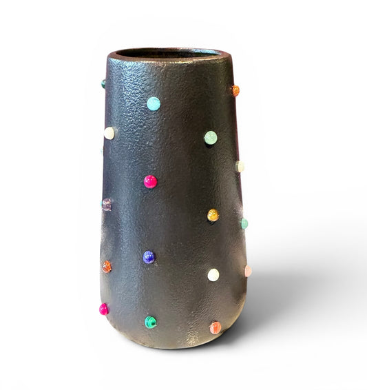 P. Grunsfeld Tinies Vase by The Vault Creative, small decorative ceramic vase with intricate design and vibrant colors.