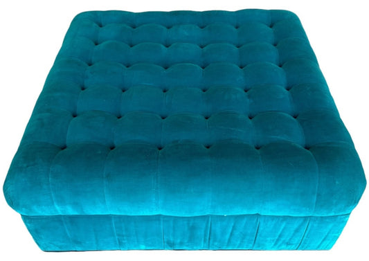 Velvet Turquoise Ottoman