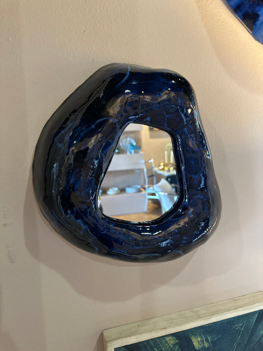 French Small Ceramic Mirror