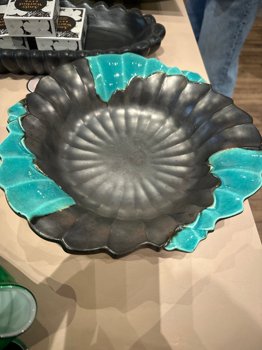 Pewter and turquoise bowl
