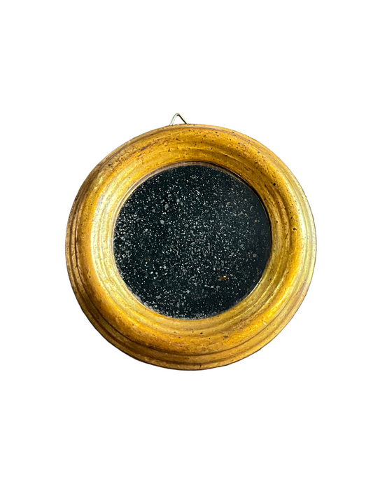 Small Golden Round Mirror