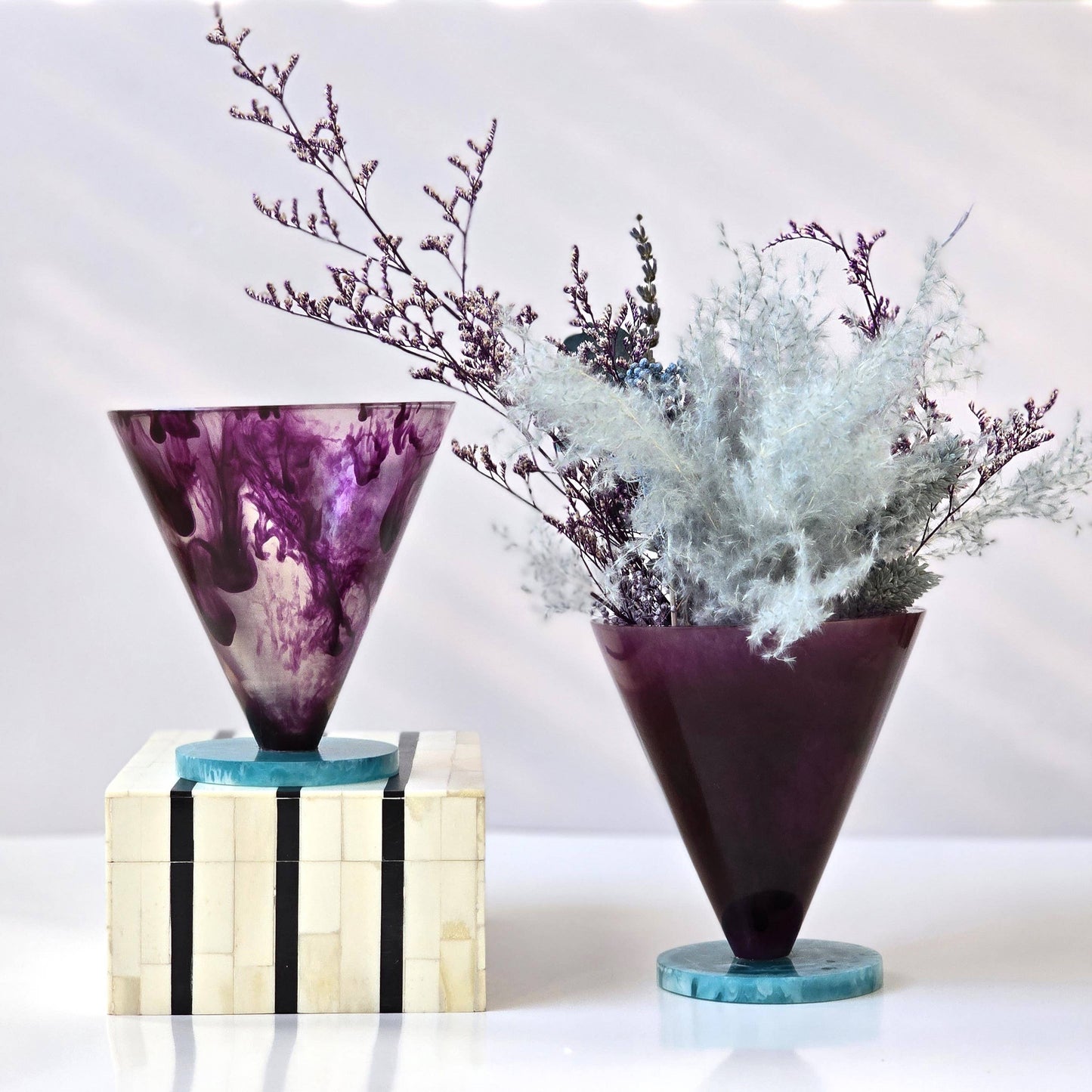 Handmade Multi Color Resin Flower Vases - Dry Flowers Pot