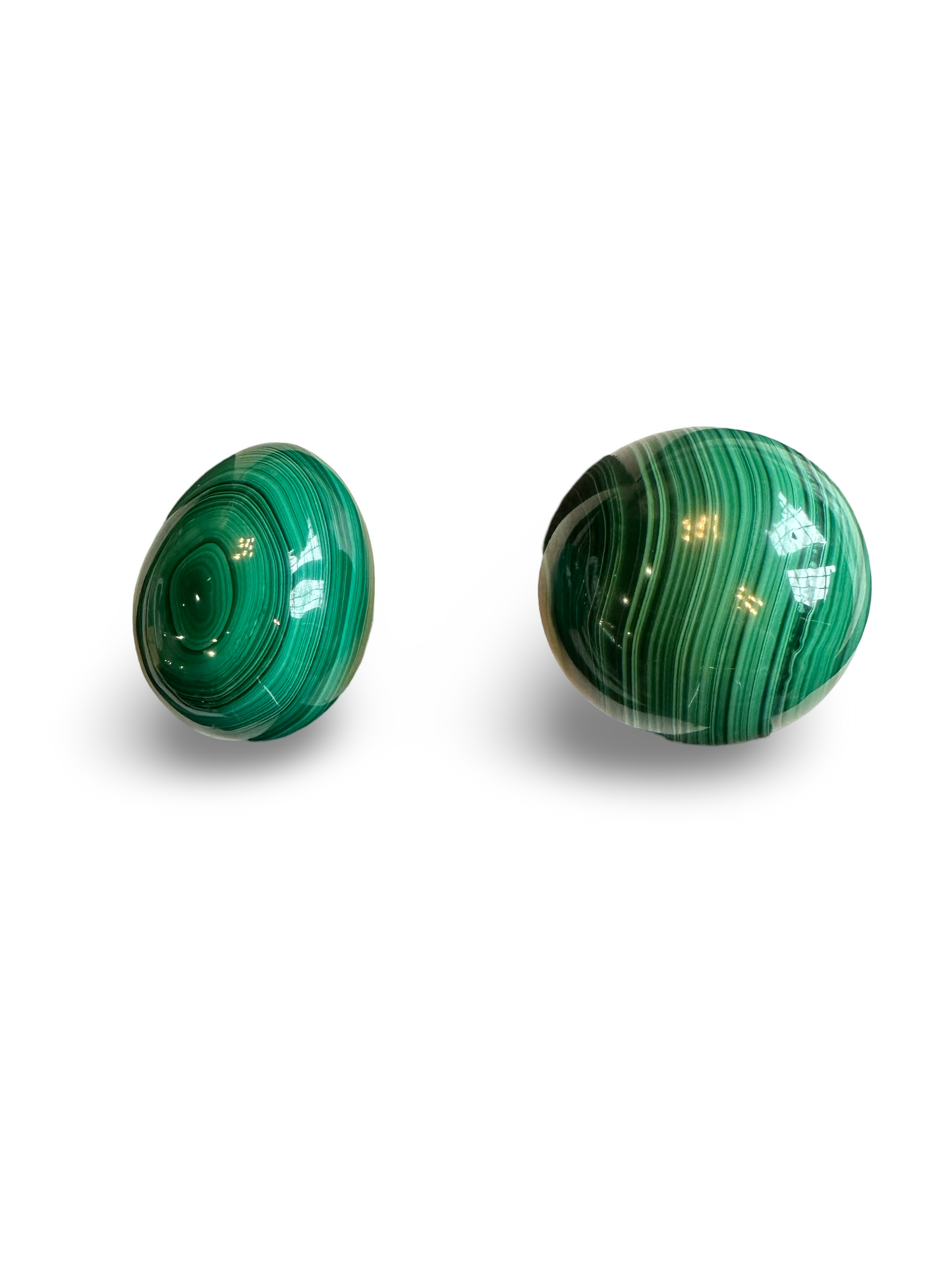 Vintage Malachite Egg and Sphere