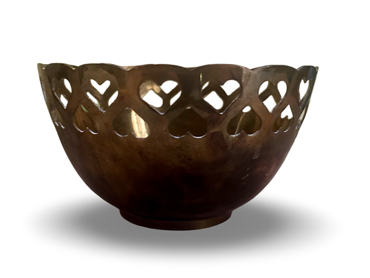 Vintage Brass Heart Bowl