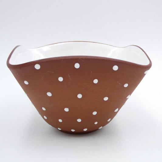 Polka dots brown Graveren Norsk Vintage bowl