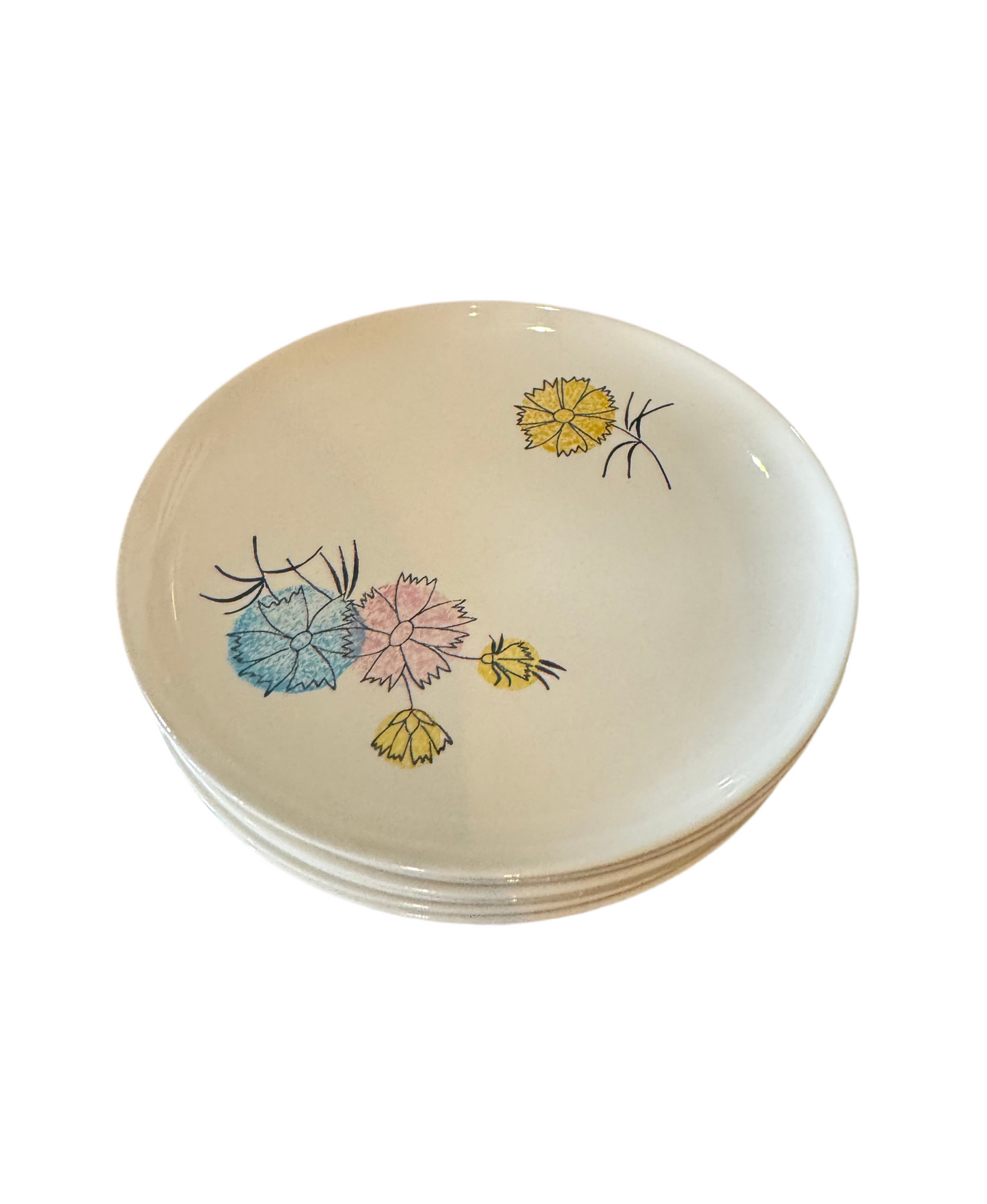 1950’s Flower China (set of 6 + platter)