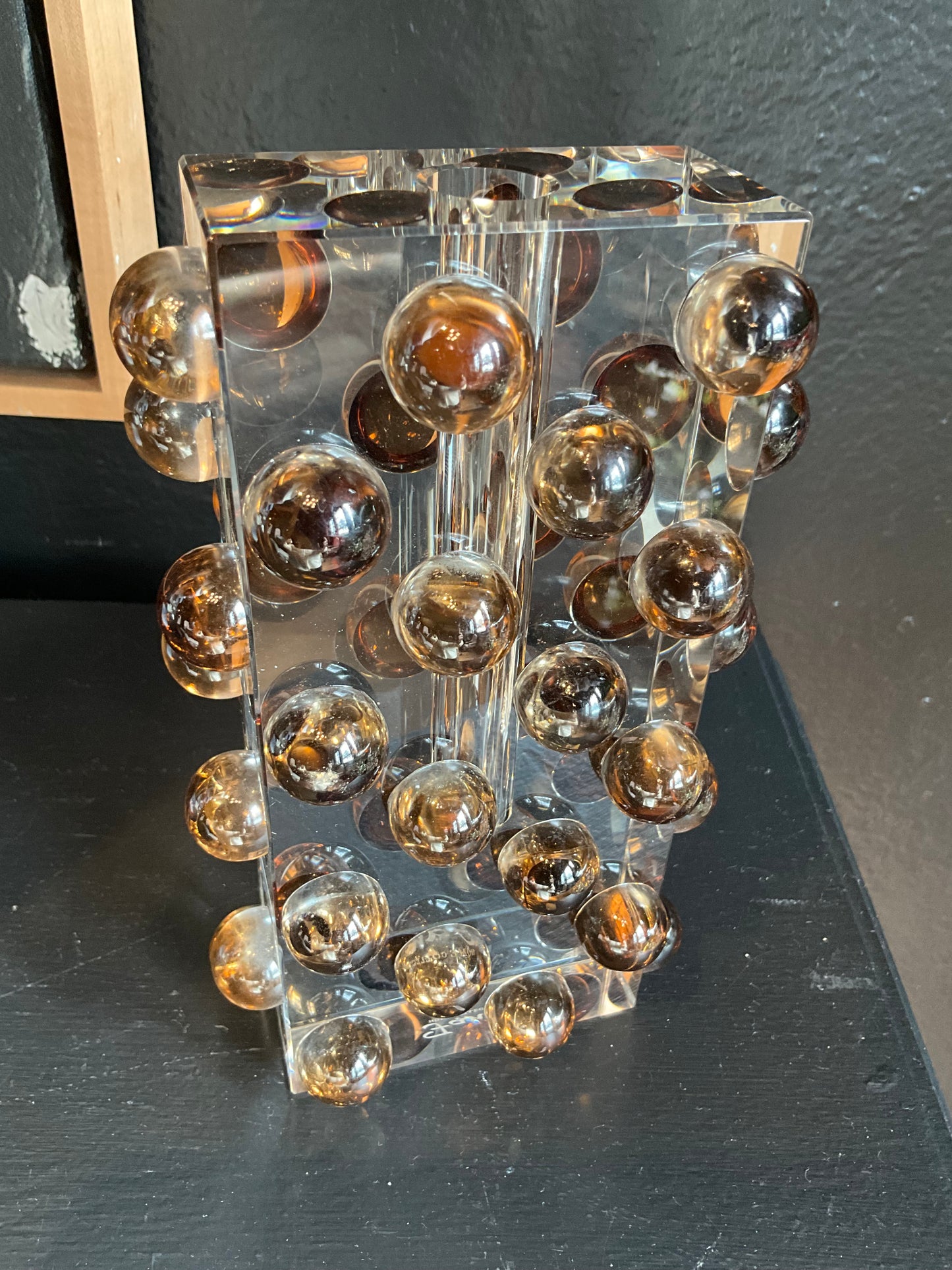 French transparent ball vase