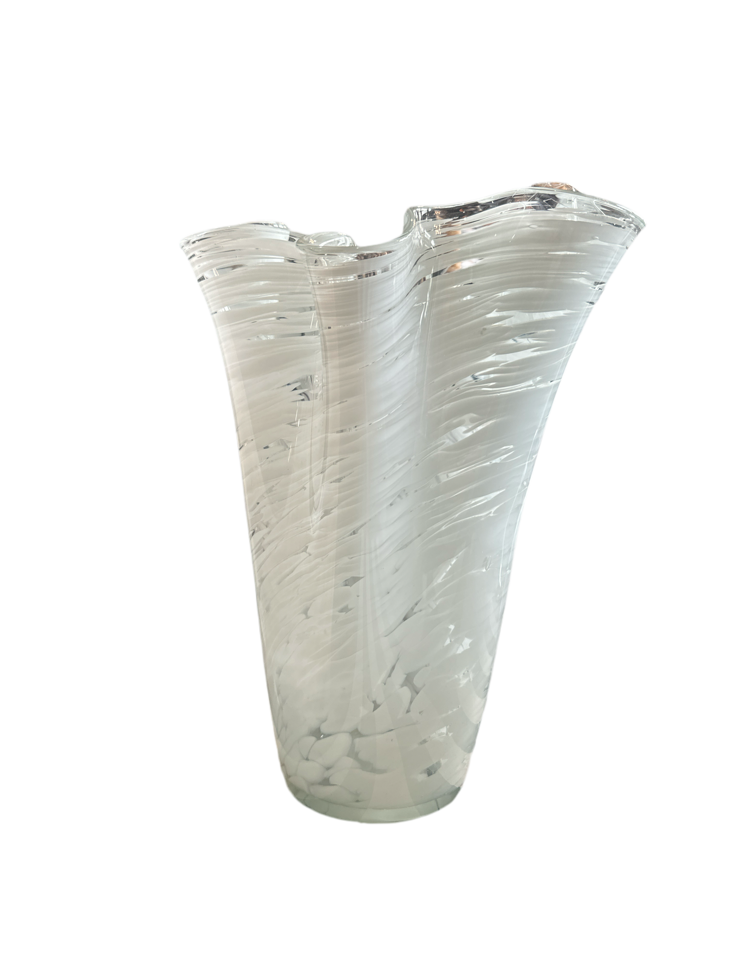 White Swirl Murano Vase