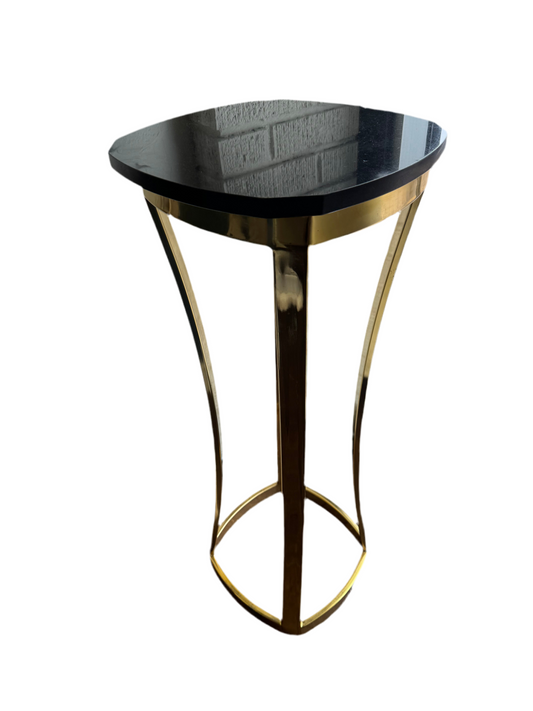 Brass and marble top pedestal
