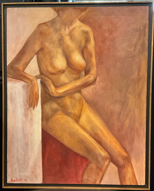Nude woman painting
