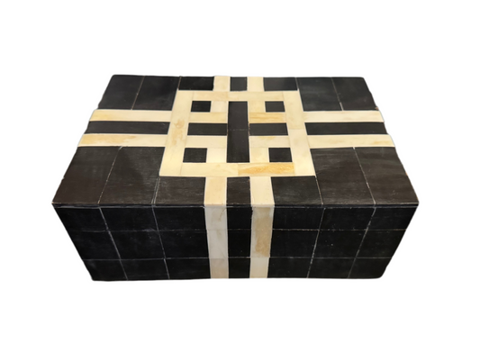 Small black and white decorative box
