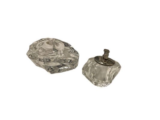 Vintage Crystal Spode Ashtray Lighter Set