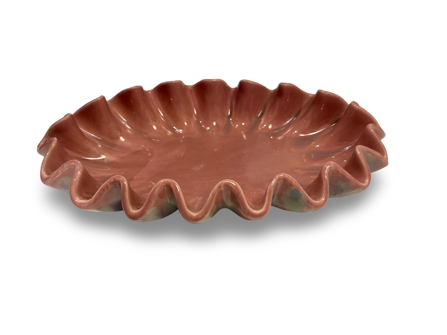 Vintage Pink Ceramic Wave Dish