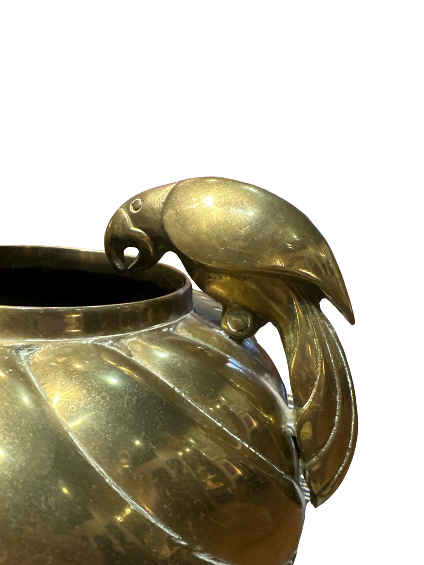 Brass Parrot Vase