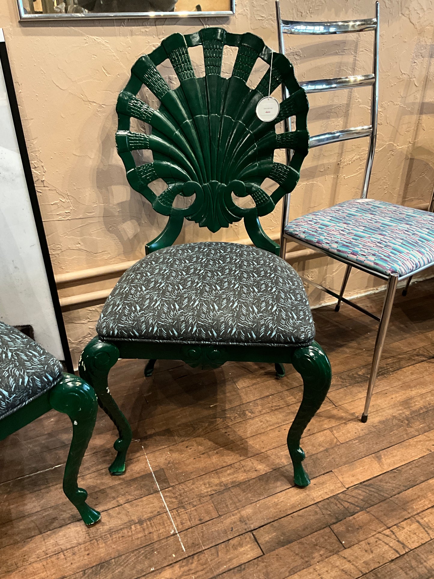 Green shell chair