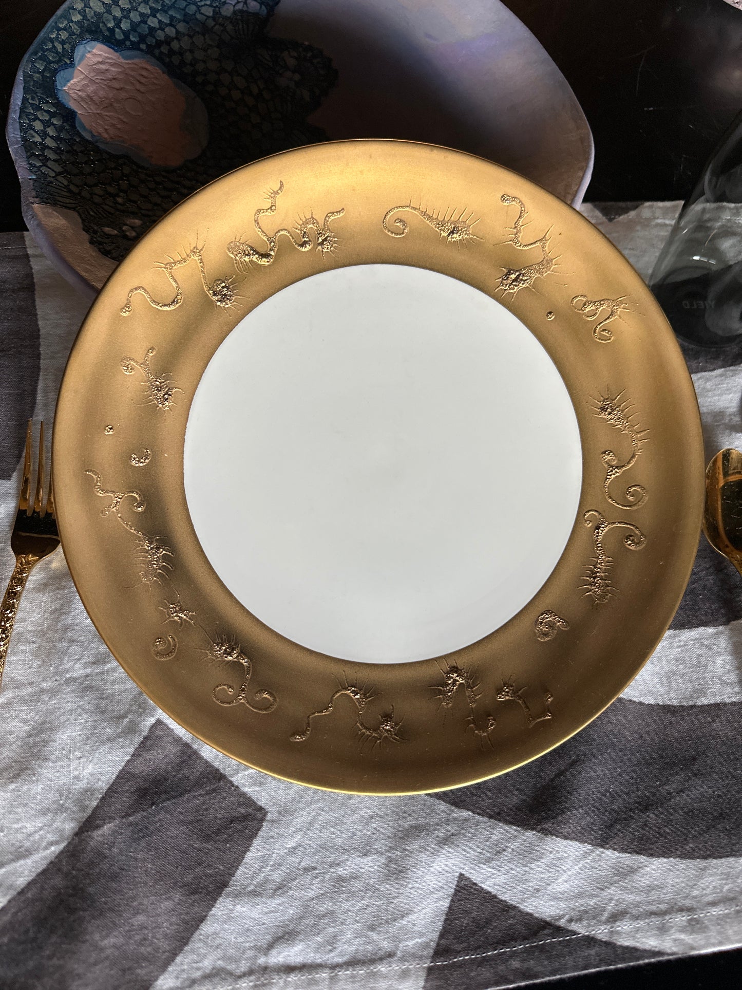 Sascha Brastoff Gold Ming Plates