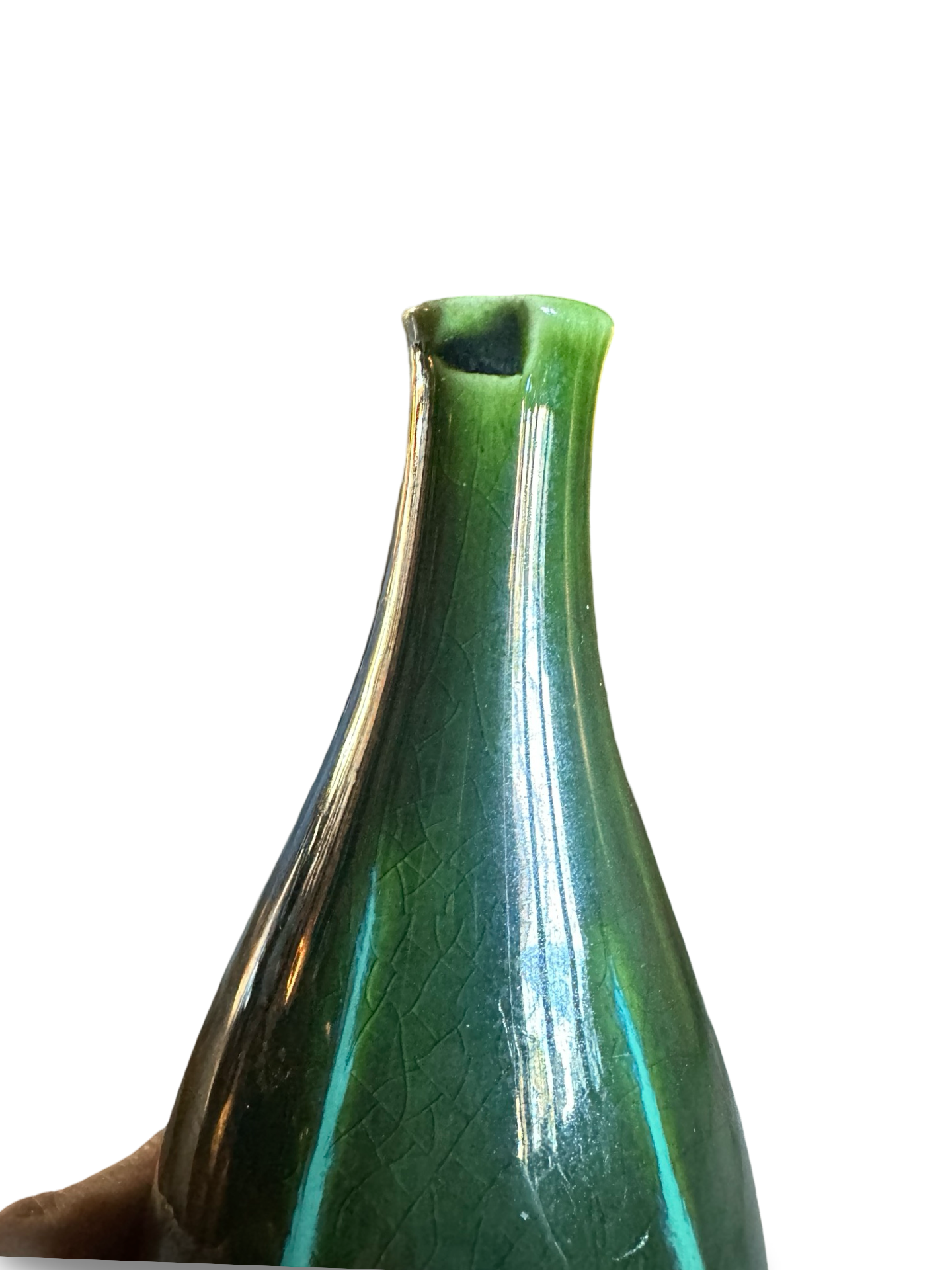 Small Ceramic Green Vase