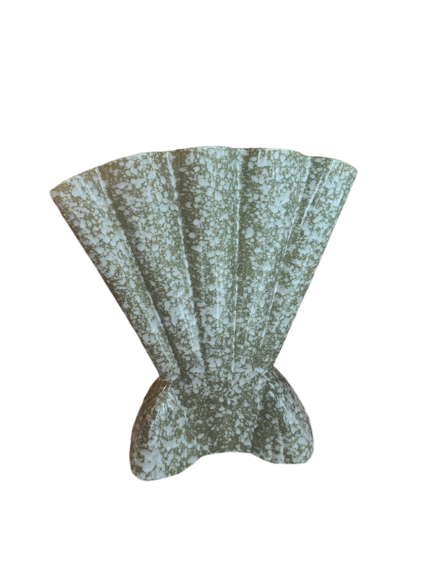 Mid Century Large Green Speckle Vase