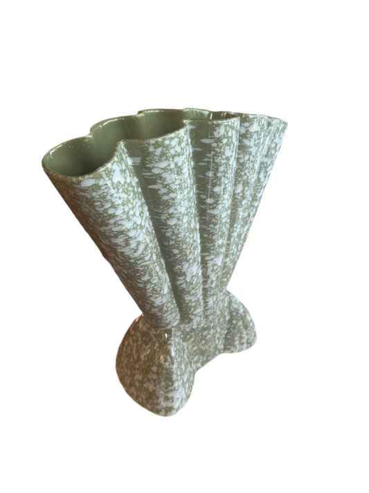 Mid Century Large Green Speckle Vase