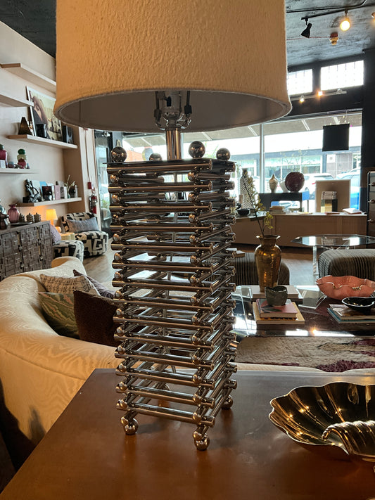 Pair of 70’s Chrome Lamps
