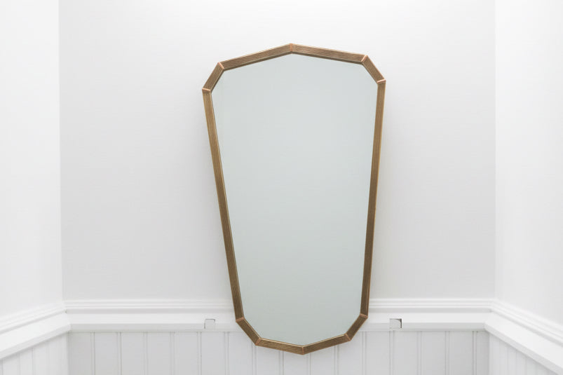 Vintage Brass Shield Mirror