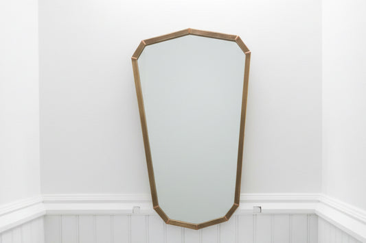 Vintage Brass Shield Mirror