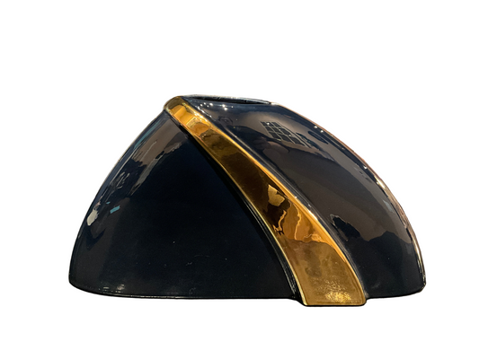 Vintage Navy and Gold Vase