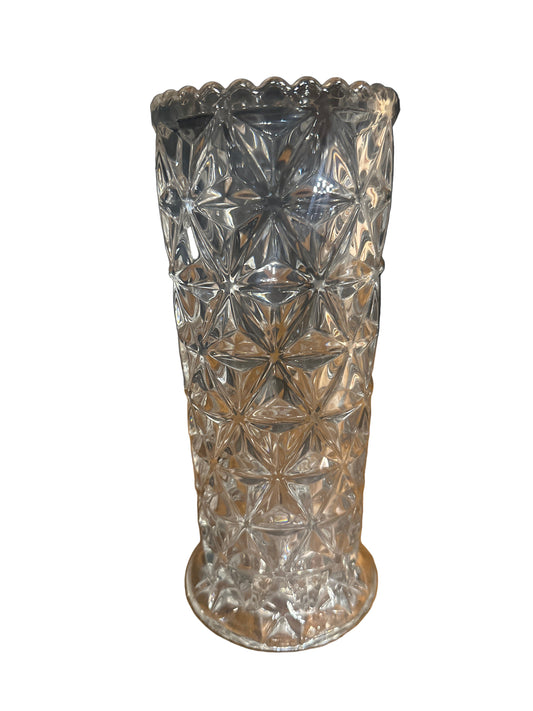 Mid Century Glass Scalloped Vase