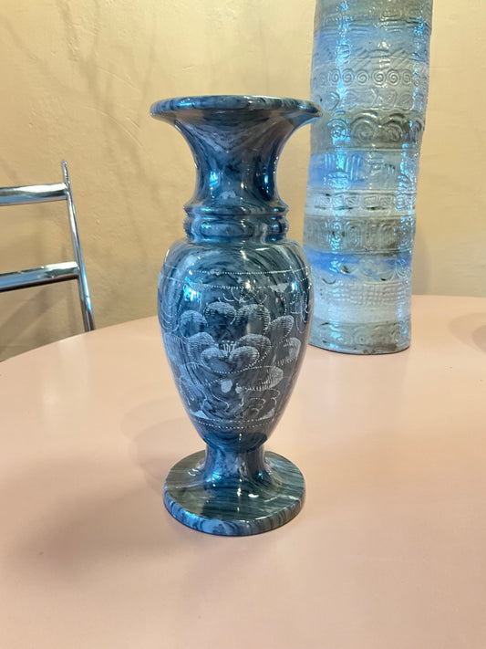 Vintage Etched Marble Vase