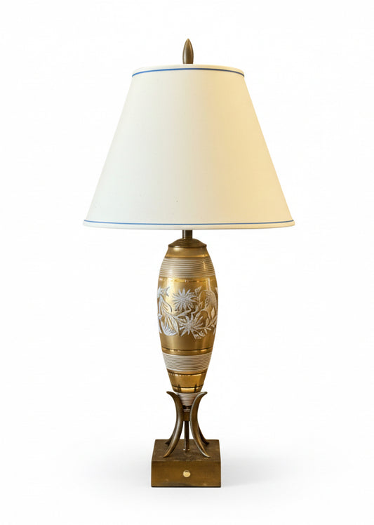 Vintage gold lamps from The Vault Creative with ornate detailing, perfect for adding retro elegance to any space.