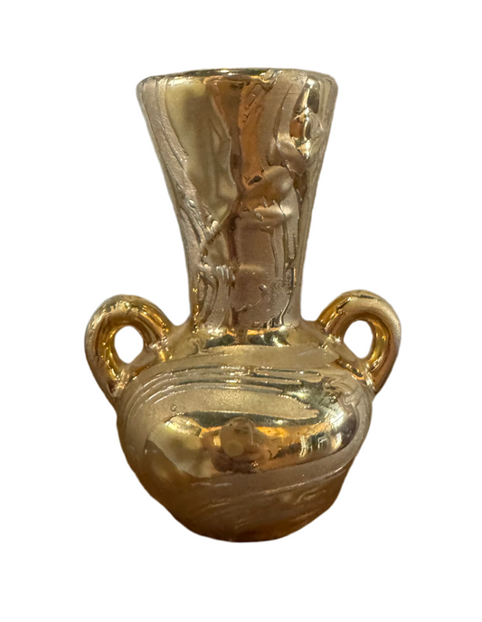 Gold small ceramic vase