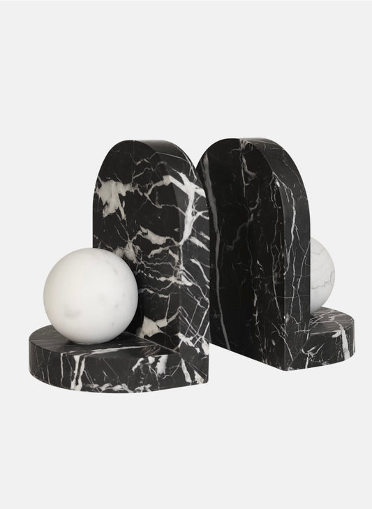 Blitz Marble Bookends Nero & Arabescato