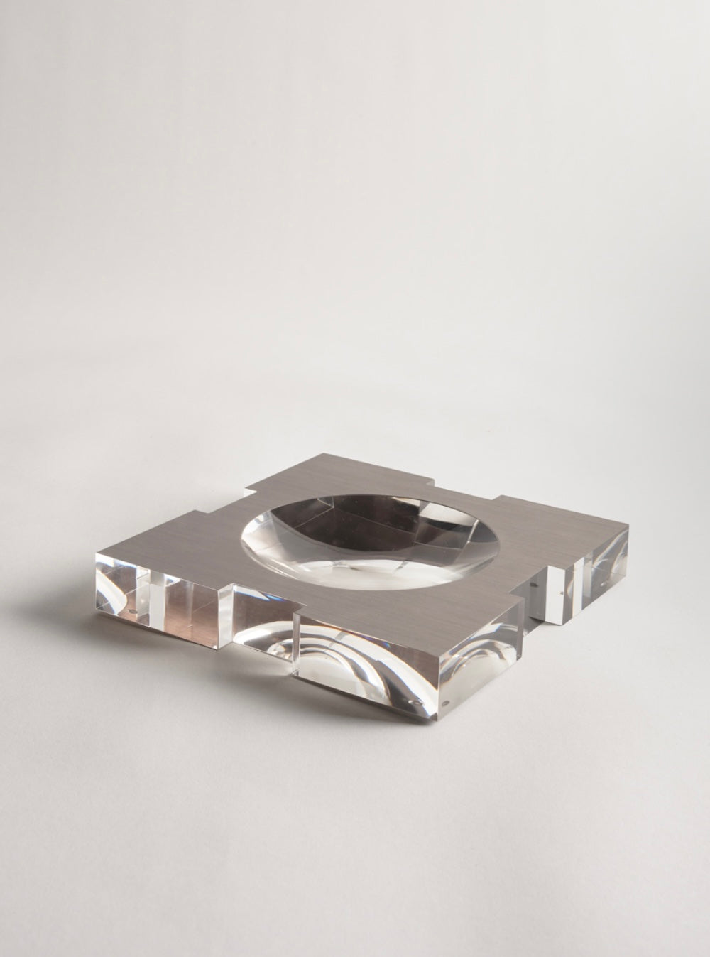 Carter Acrylic Bowl Brushed Platinum Large