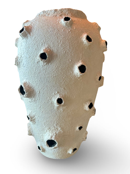 Tall White Crater Vase