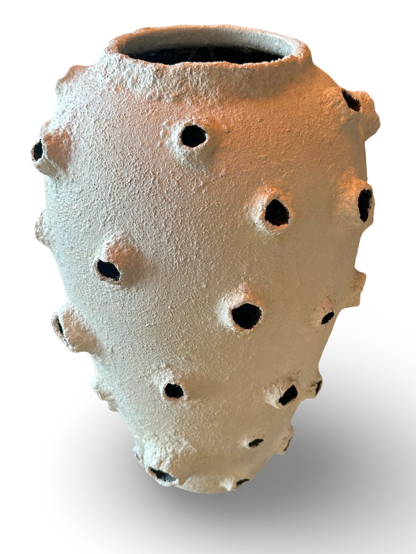 Tall White Crater Vase