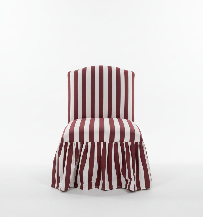 Striped fabric chair pink and fuchsia