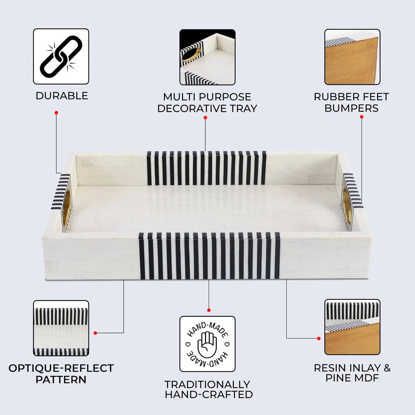 Optique Decorative Tray in 11x17 Inch