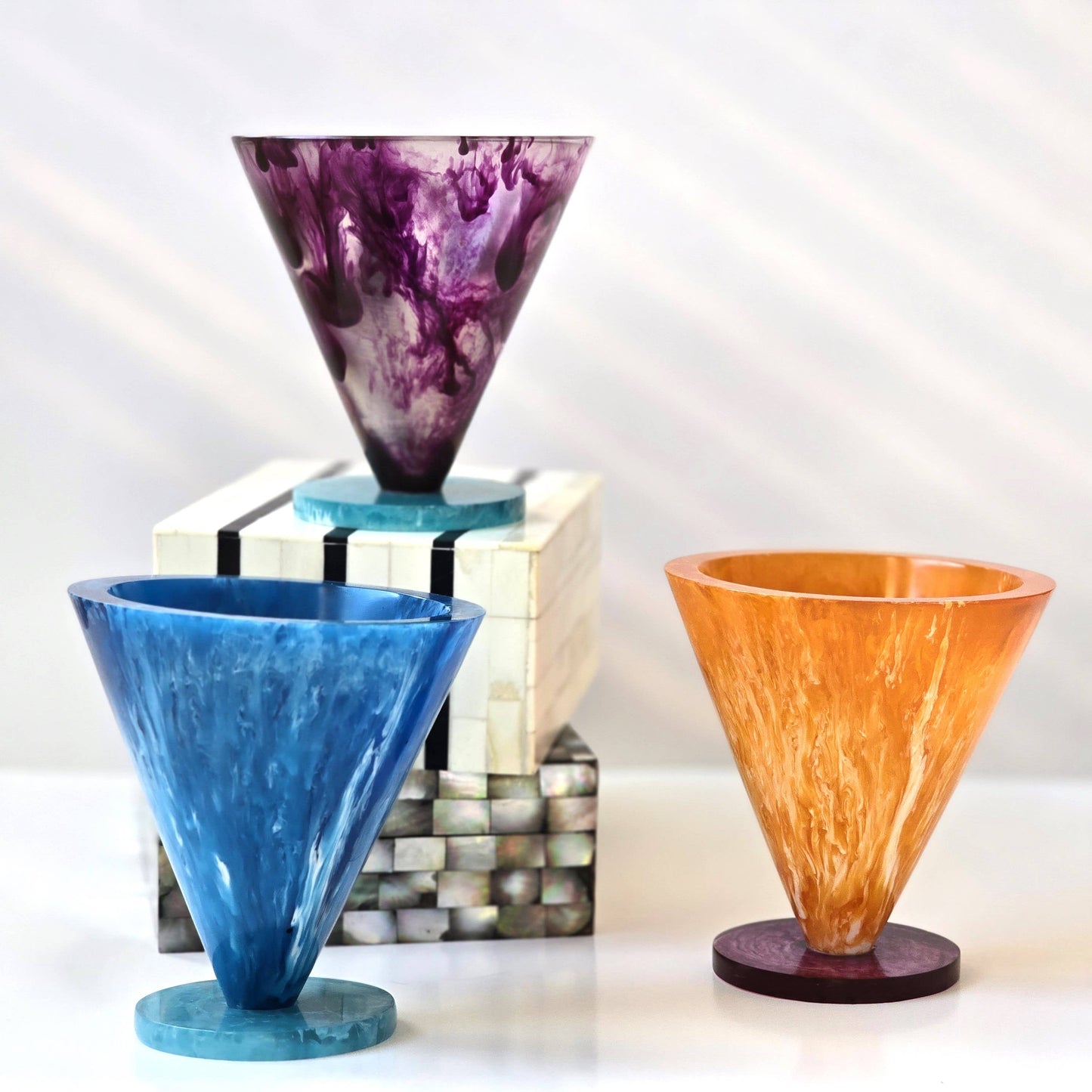 Handmade Multi Color Resin Flower Vases - Dry Flowers Pot