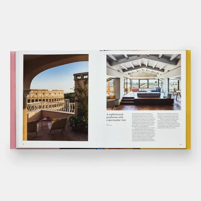 Interior room with large windows offering a scenic view, from the book Italian Interiors: Rooms With A View by Phaidon.