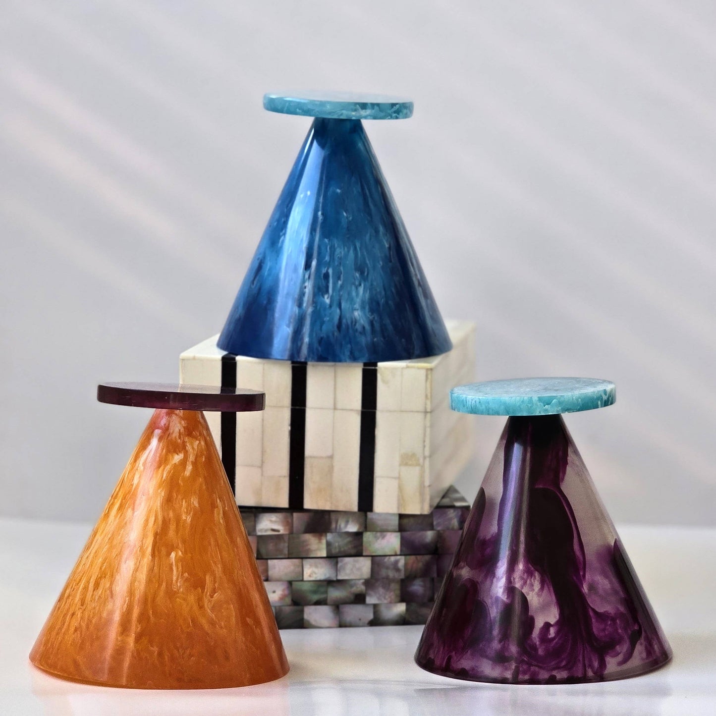 Handmade Multi Color Resin Flower Vases - Dry Flowers Pot