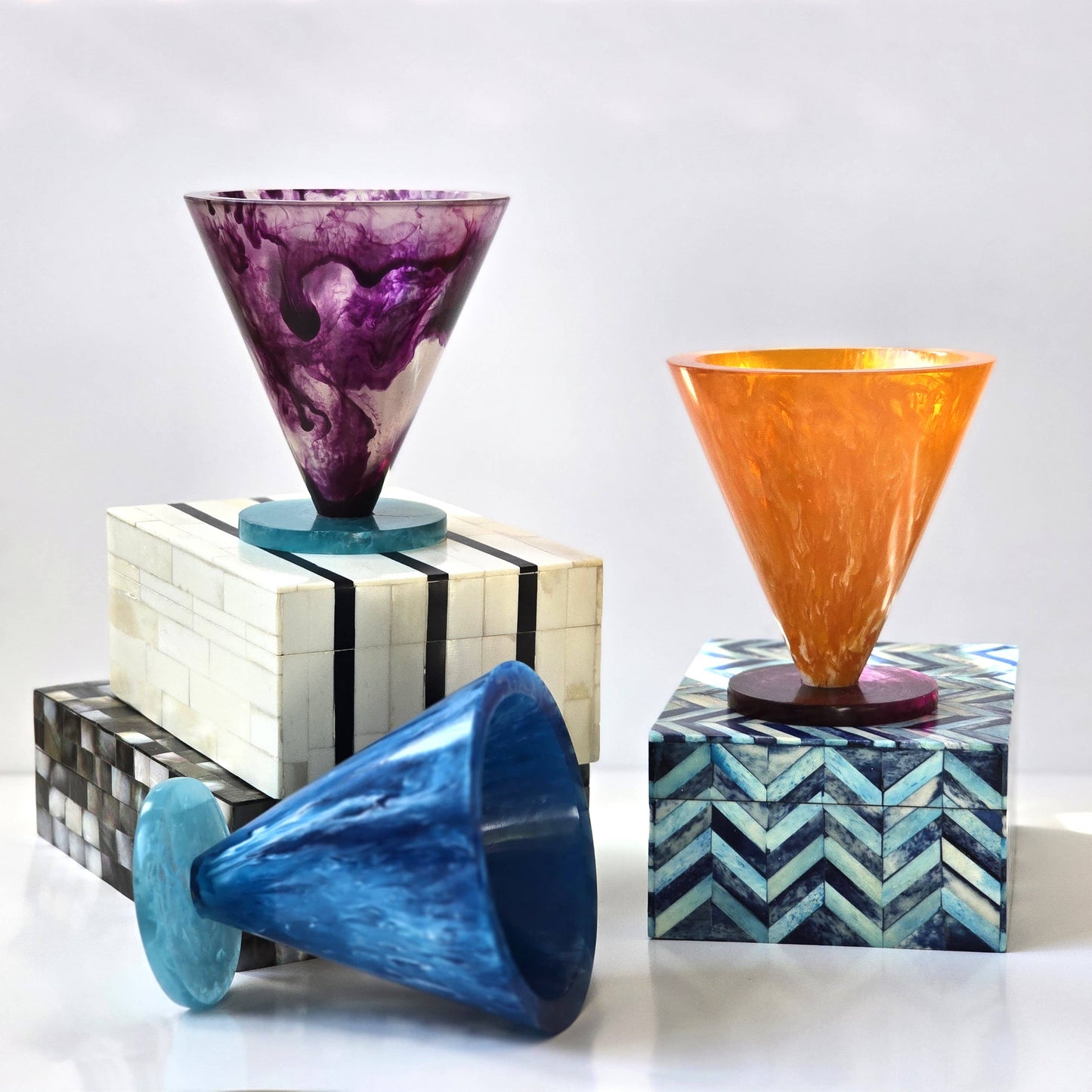 Handmade Multi Color Resin Flower Vases - Dry Flowers Pot