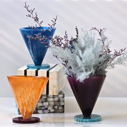 Handmade Multi Color Resin Flower Vases - Dry Flowers Pot