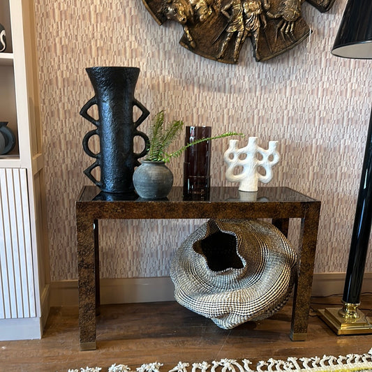 Vintage 70's Burled Console Table