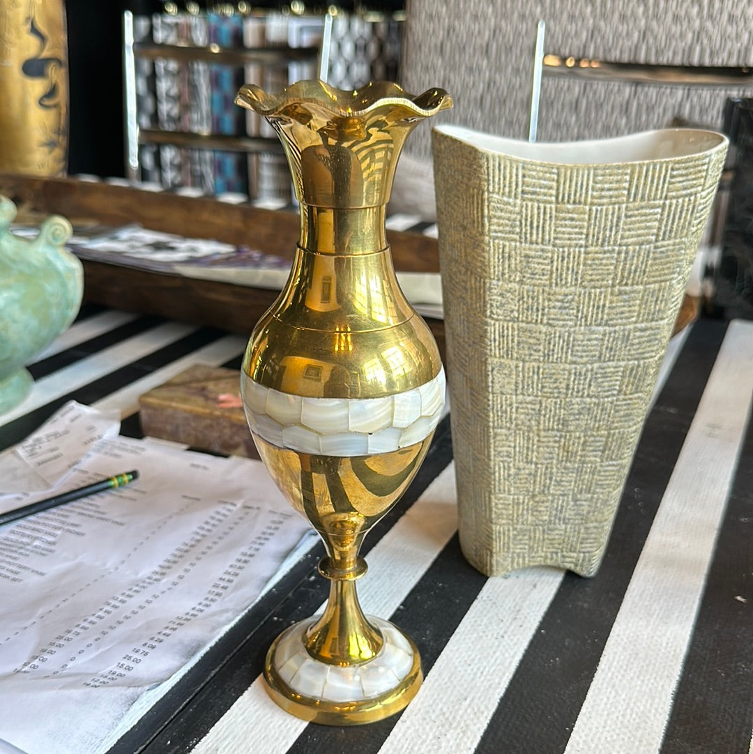 Brass and Shell Vase