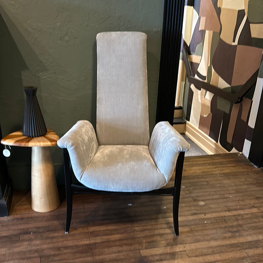 Pair of Post Modern Grey Velvet Chairs