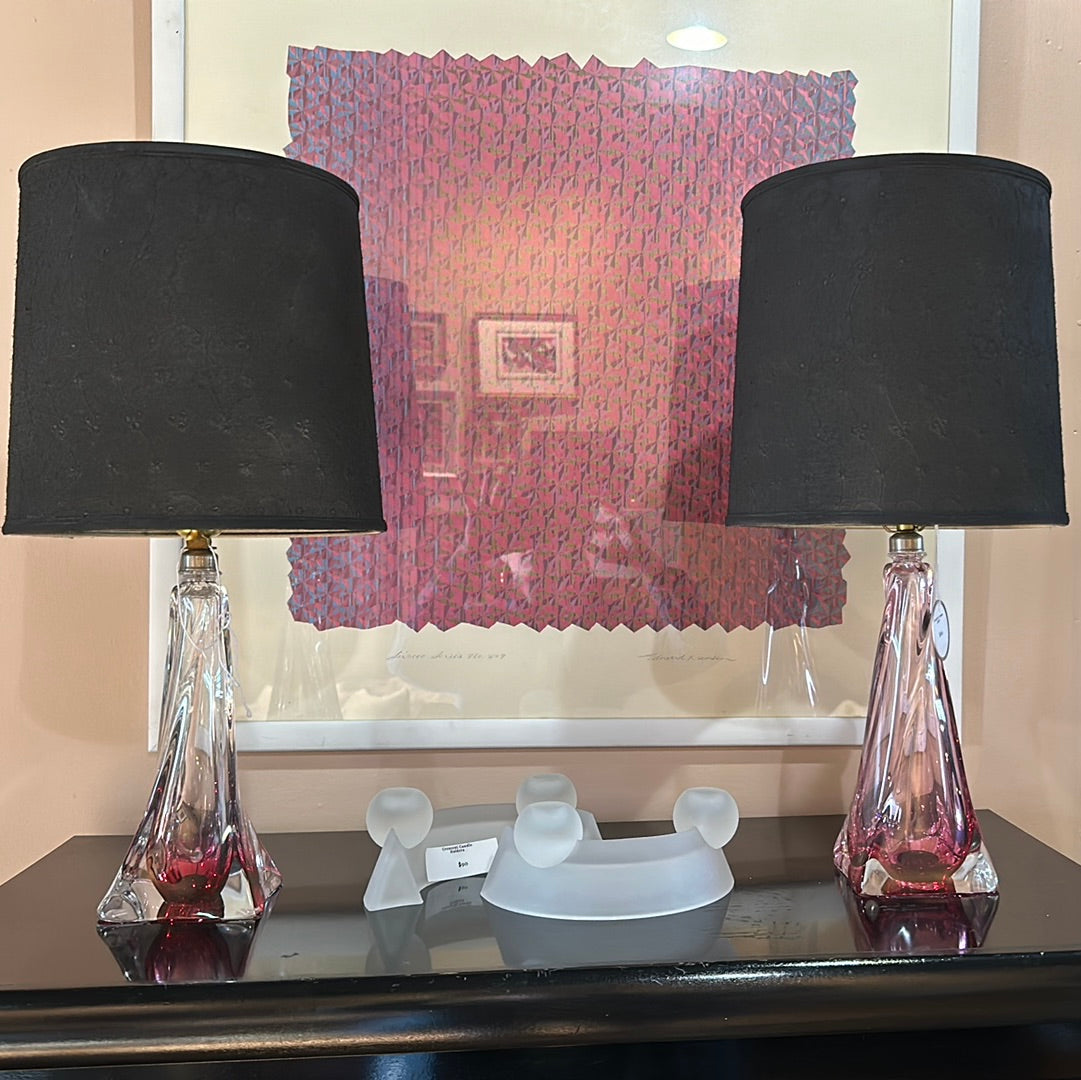 Cranberry Lamps (pair)